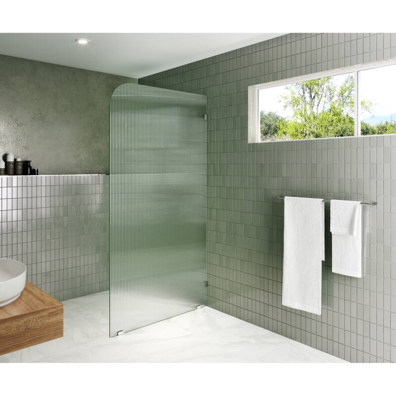 Glass Warehouse FL-RAD-38-R Aurora 78" High x 38" Wide Shower Screen