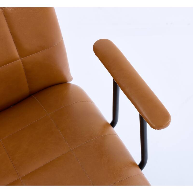 PU leather office chair, with armrest, high backrest, soft foam seating, 360 degree swivel, adjustable gaslift