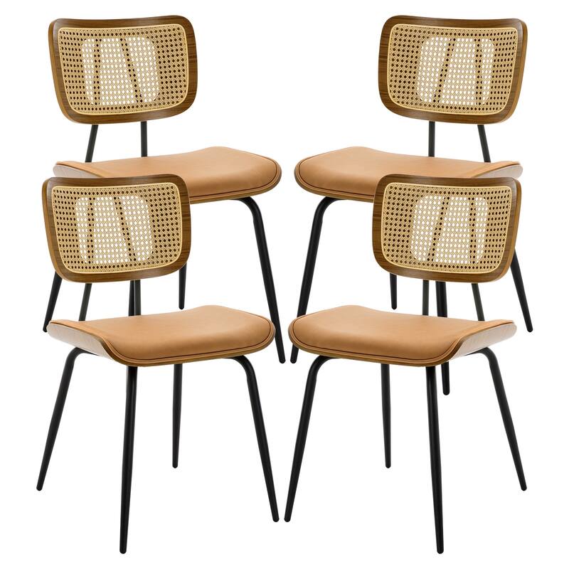 Faux Leather Upholstered Dining Chairs Set of 2/4 - 33.5"H x 19.3"W x 23"D