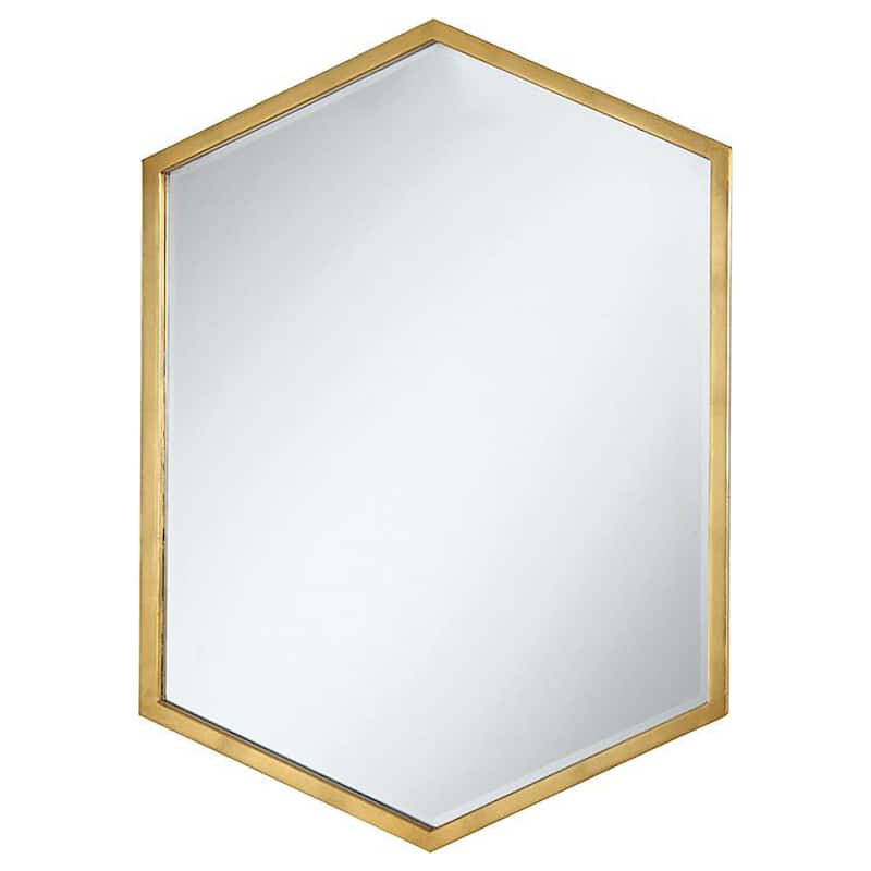 Bledel 24 x 34 Inch Hexagonal Wall Mirror Gold - Gold