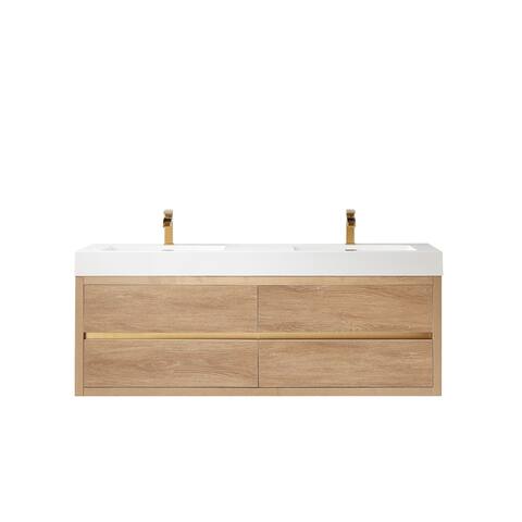 Palencia 60M" Wall-Mount Vanity with White Sink Top