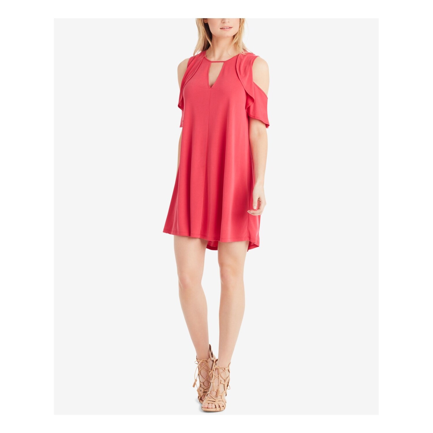 Shop Jessica Simpson Womens Pink Cold Shoulder Short Sleeve