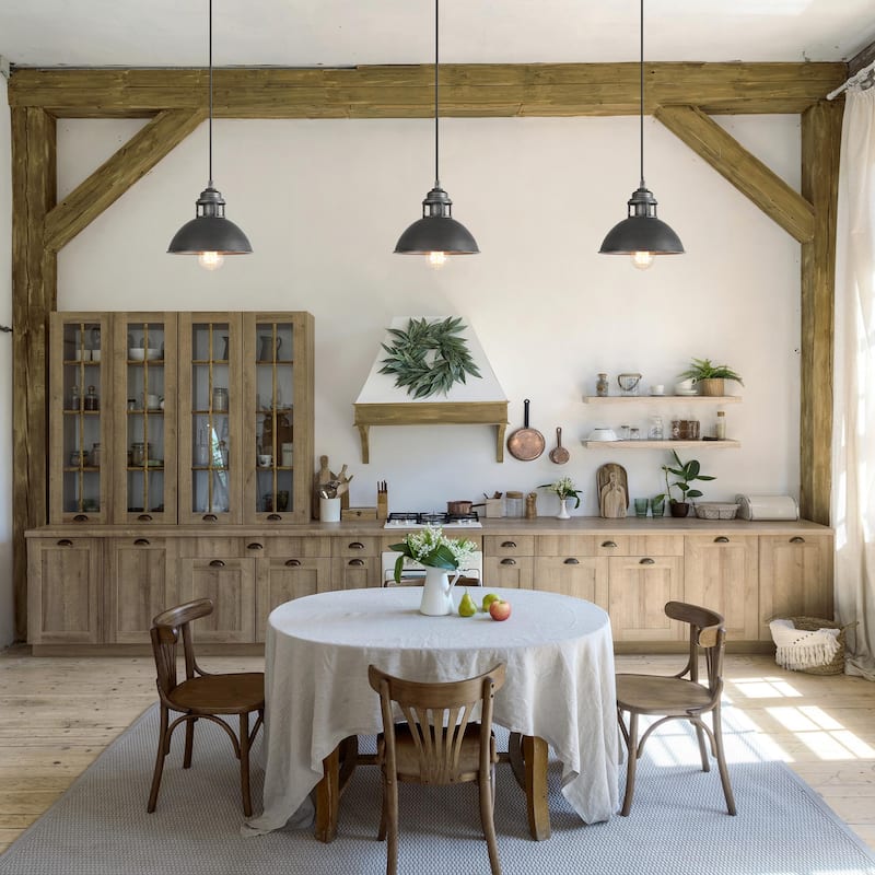Modern Industrial 1-Light Dome Pendant Metal Kitchen Island Lights for Dining Room