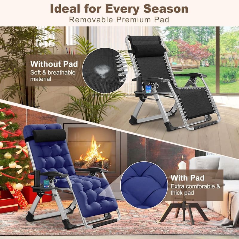 DoCred Zero Gravity Chair, Folding Adjustable Patio Lounge Chair