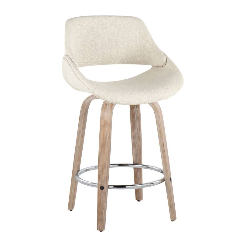 Carson Carrington Svellingen 26" Fixed-Height Counter Stool with Round Chrome Footrest (Set of 2)