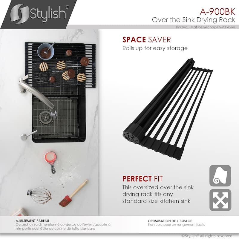 STYLISH Multipurpose Over Sink Roll-Up Dish Drying Rack