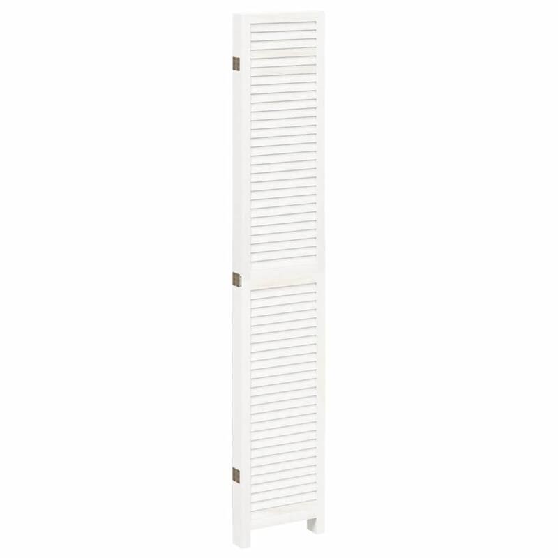 vidaXL Room Divider Privacy Screen Living Room White Solid Wood Paulownia