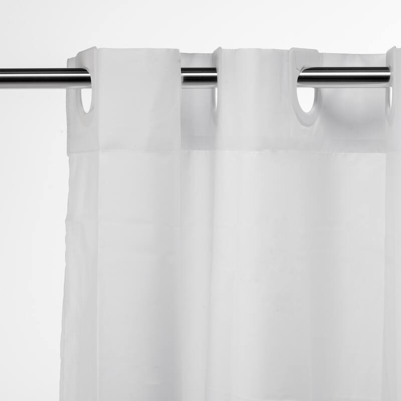 Croydex White Hookless Polyester Shower Curtain 70 in. x 70 in.