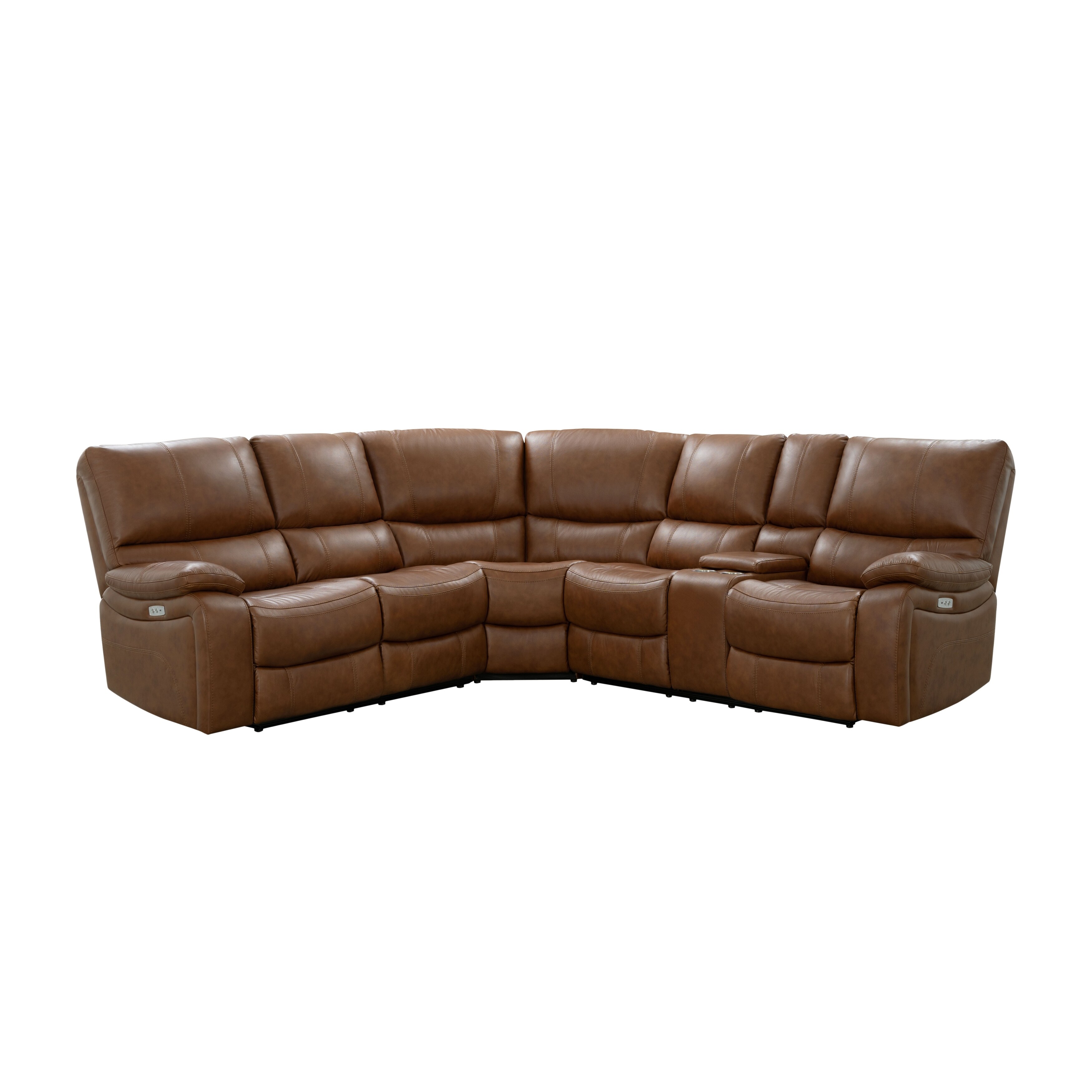 Abbyson Browning Top Grain Leather Power Reclining Sectional