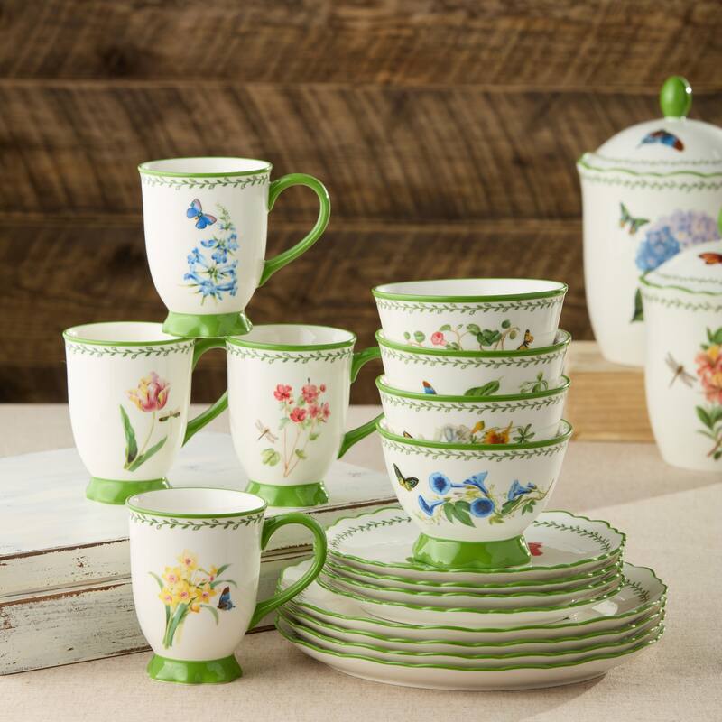 Certified International Mirabella 16 Piece Dinnerware Set, Service for 4 - 10.50"L x 10.50"W x 1.00"H