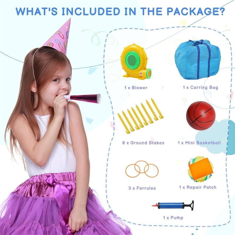 11-In-1 Inflatable Bounce House With Water Slide, Kiosk Theme Water Park For Kids Backyard, 750W Blower Included - N/A