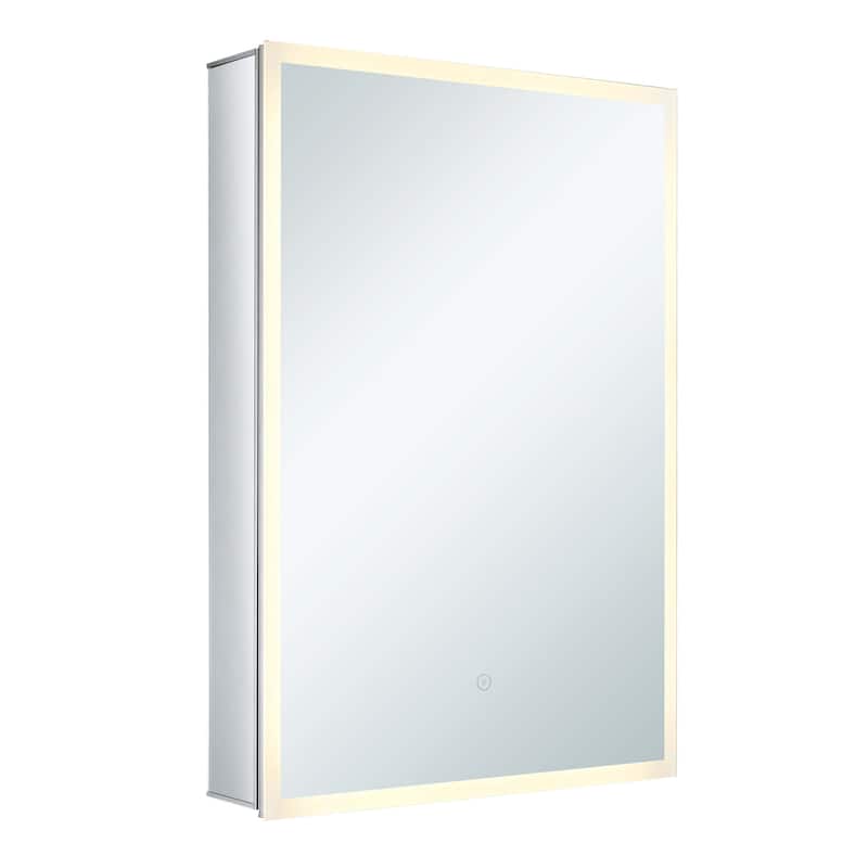 Mirrored Aluminum Bathroom Medicine Cabinet with LED lights