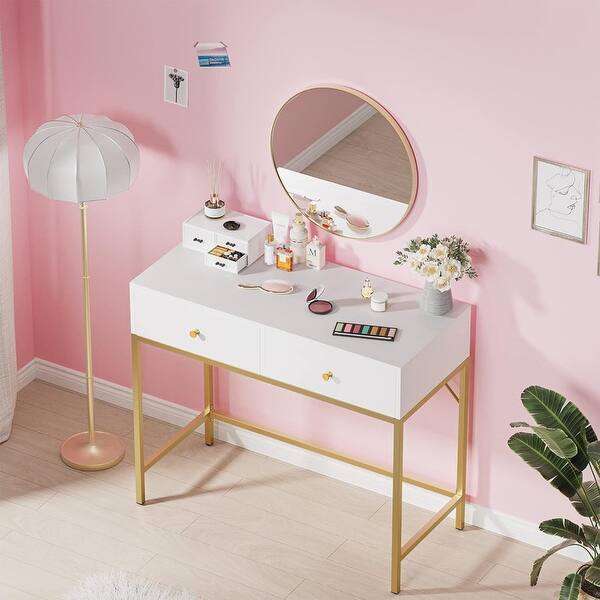 pink and gold dressing room Pink Velvet Upholstered Makeup Vanity Table with Mirror Dressing Table with Stool Large