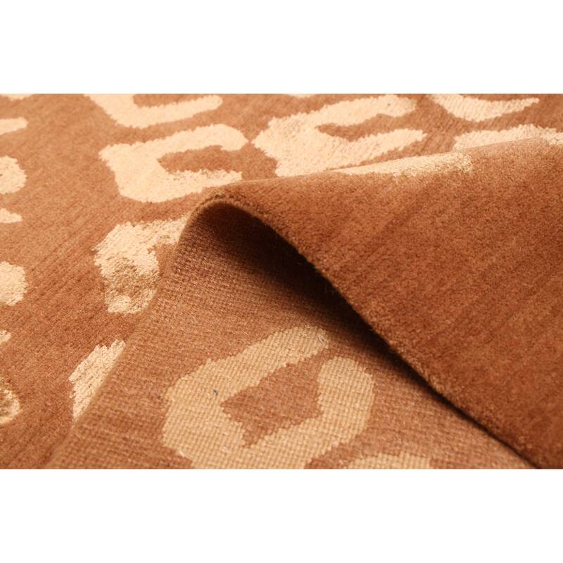 ECARPETGALLERY Hand-knotted Opulence Brown Silk, Wool Rug - 8'1 x 9'10