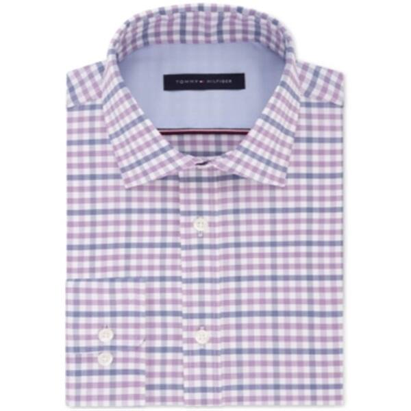 Tommy Hilfiger Men's THFlex Supimar Stretch Check Dress Shirt Size 16.5x34-35
