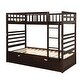 preview thumbnail 9 of 7, Brown Pine Wood Twin Bunk Beds with Trundle