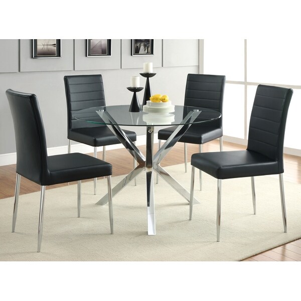 Chrome dining chairs discount set of 4