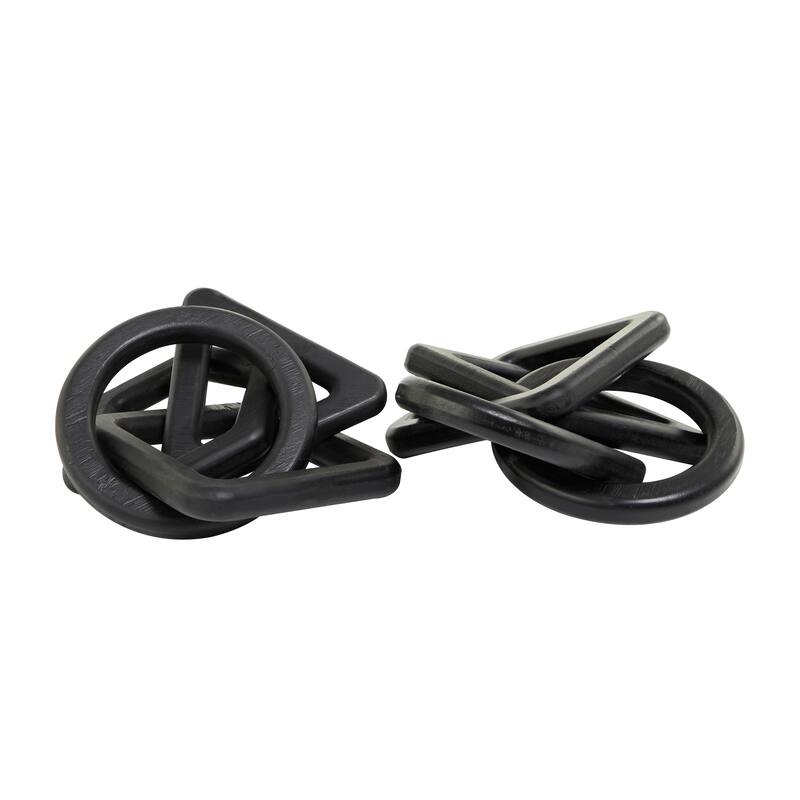 CosmoLiving by Cosmopolitan Geometric Wood Chain Sculpture (Set of 2, Set of 3) - Black, White, Brown