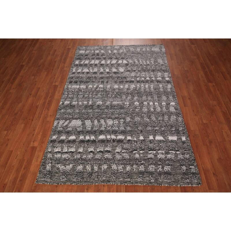 Abstract Moroccan Oriental Area Rug Handmade Wool Carpet - 5'1" x 8'0"
