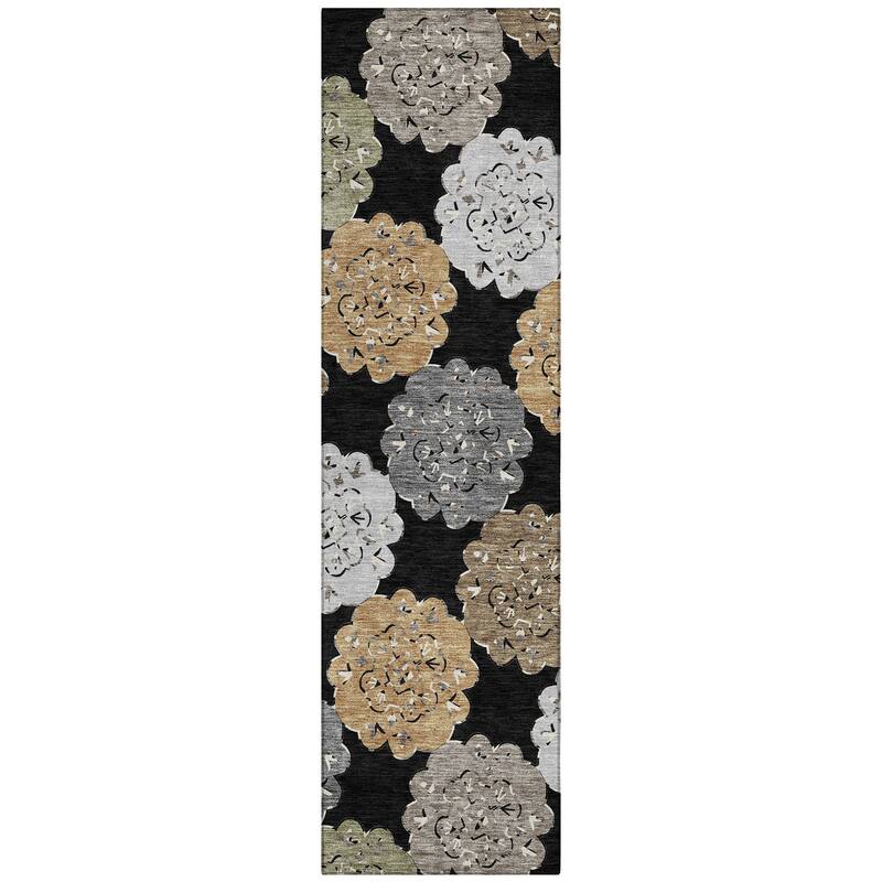 Machine Washable Indoor/ Outdoor Global Motif Chantille Rug