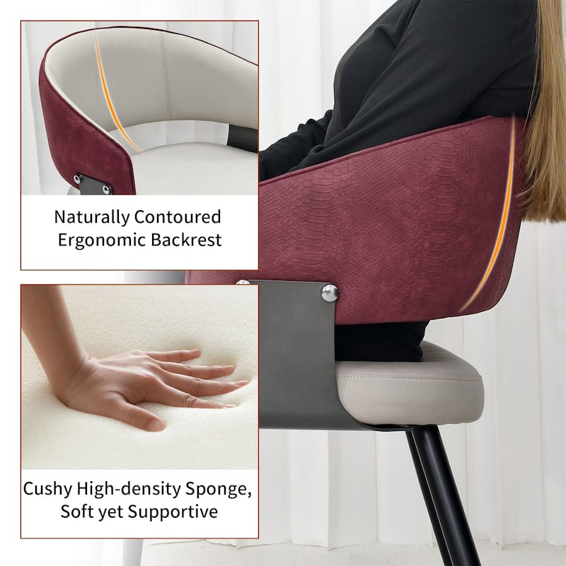 Dining Chairs Set Microfiber Leather Kitchen Dining Chairs Upholstered Padded Wide Seat