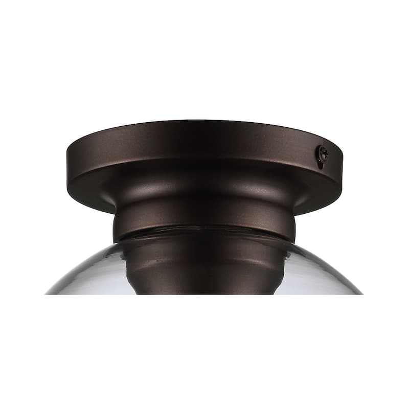 Duo 7.75" Metal/Glass LED Flush Mount, by JONATHAN Y