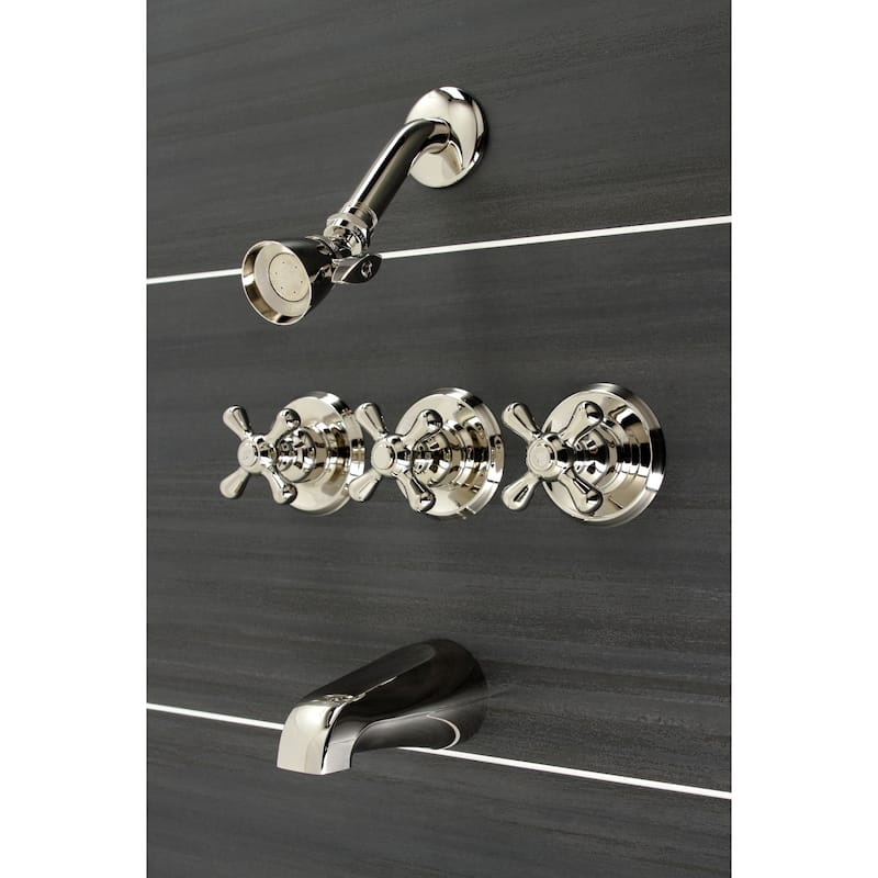 Victorian Three-Handle Tub and Shower Faucet