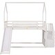 preview thumbnail 13 of 28, Modern Design Twin over Twin Bunk Bed with Convertible Slide and Storage Staircase,Wood House Bed with Roof