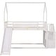 preview thumbnail 28 of 28, Twin House Bunk Bed with Convertible Slide & Storage Staircase, Grey