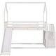 preview thumbnail 8 of 18, Twin over Twin House Bunk Bed with Convertible Slide,Storage Staircase,White