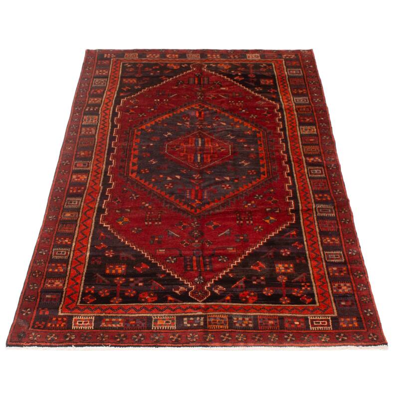 ECARPETGALLERY Hand-knotted Andelz Red Wool Rug - 4'8 x 8'6