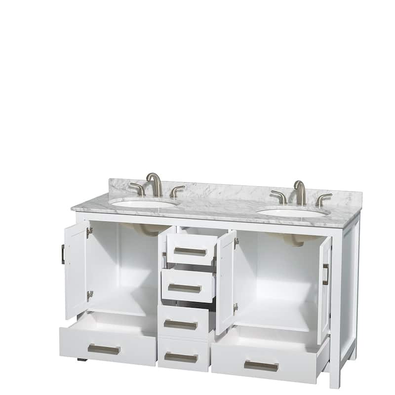 Wyndham Collection Sheffield Double Vanity Set