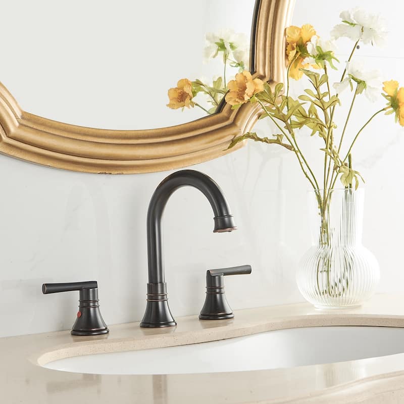Modern 2-Handle Bathroom Faucet with Pop Up Drain Stopper