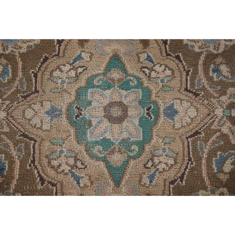 Hand Knotted Oriental 100% Wool Carpet Traditional Floral Pink Kashan Area Rug - 12' 5'' X 9' 5''