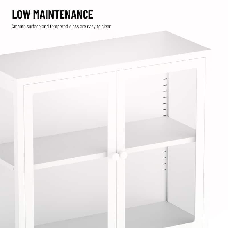 Four Glass Door Storage Cabinet