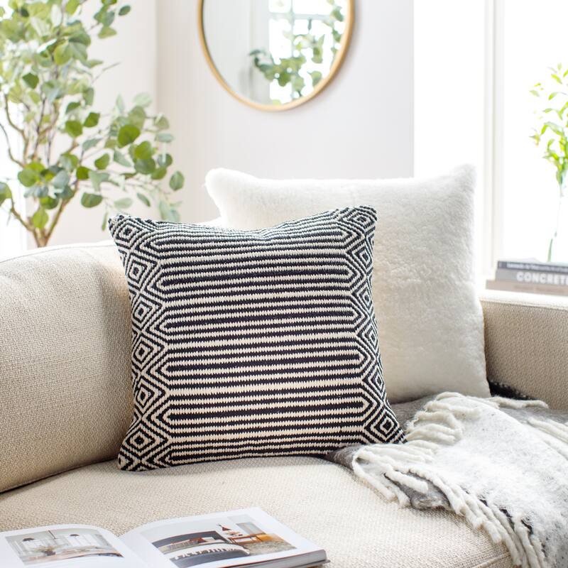 Artistic Weavers Tabatha Global Linear Geometric Throw Pillow - 18"H x 18"W - Cover Only