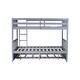 preview thumbnail 10 of 13, Rubber Wood 2 In 1 Full Over Full Bunk Bed with Twin Size Trundle,Convertible to 2 Full Size Beds