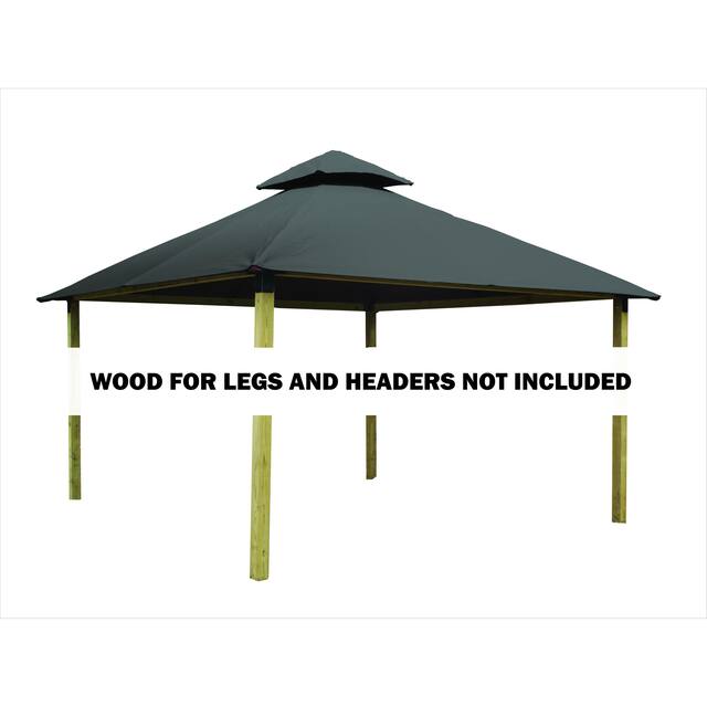 14 ft. sq. ACACIA Gazebo Roof Framing and Mounting Kit - 14X14 - Cadet Grey