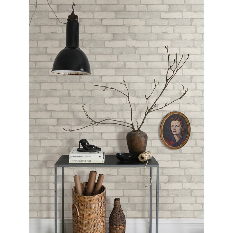 Zio and Sons Limewashed White Weathered Brick Wallpaper