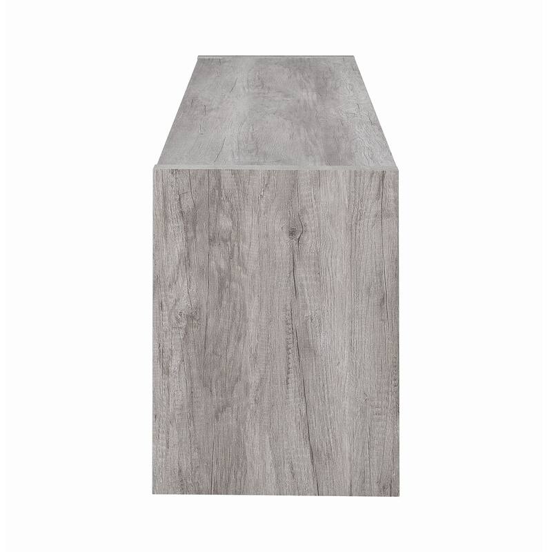 2 Doors and Open Shelf TV Console in Grey