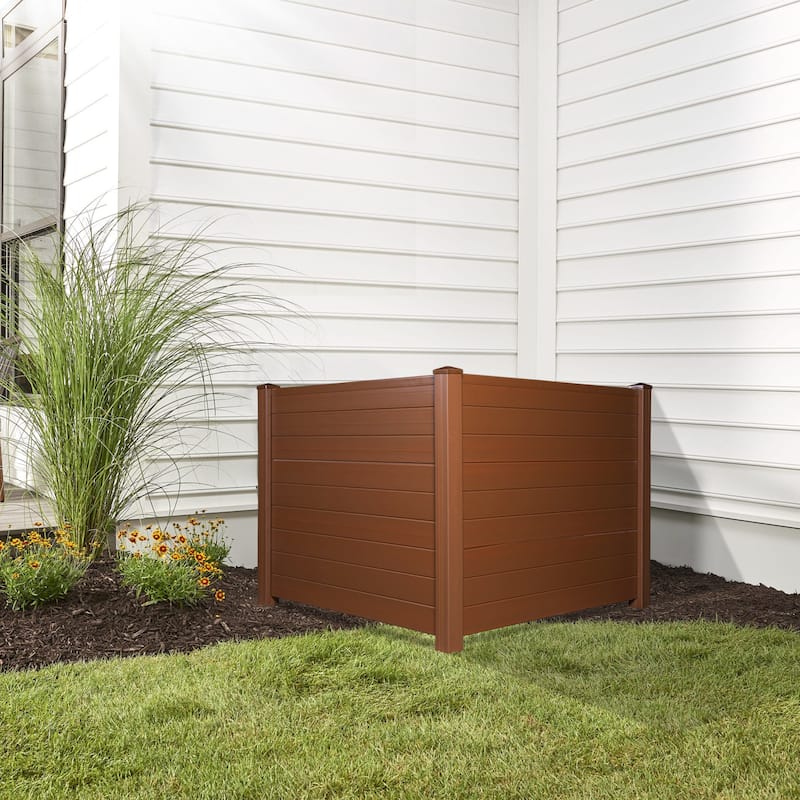 Privacy Screen Outdoor Privacy Fence Panels for Air Conditioner and Trash Can (2 Panels-White)
