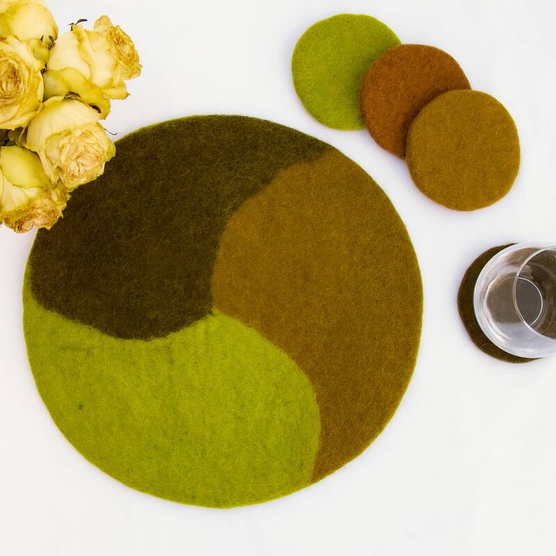 Handmade Felt Macaroon Coasters, Set of 4