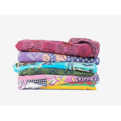 One of a Kind OverDyed Kantha Throw