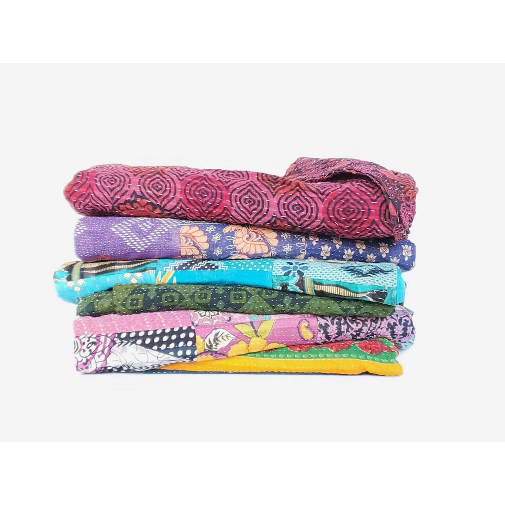 One of a Kind OverDyed Kantha Throw