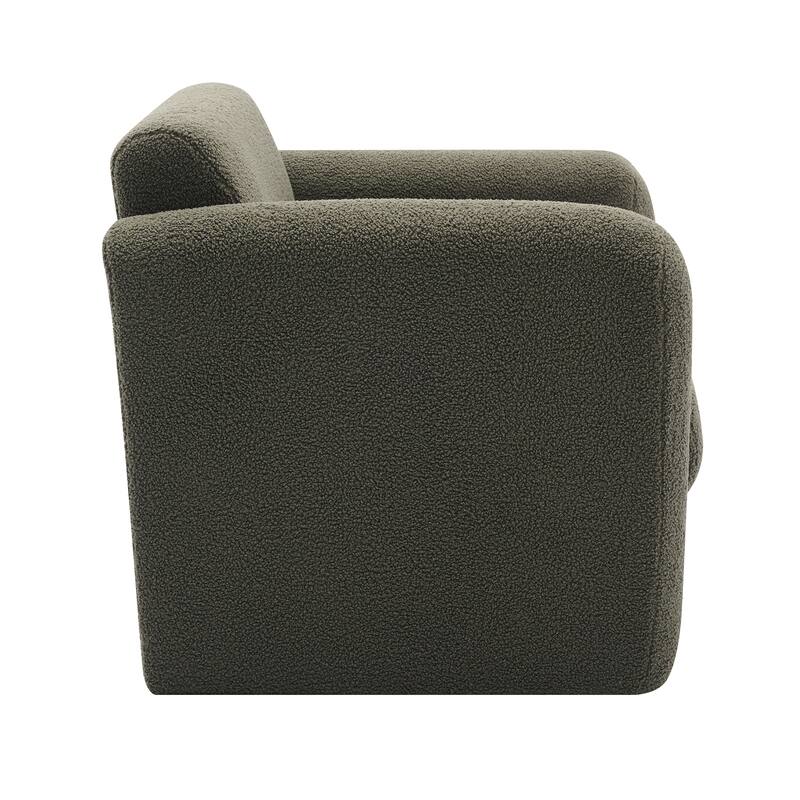 Seaweed Green 30.7" Sherpa Fabric Accent Chair