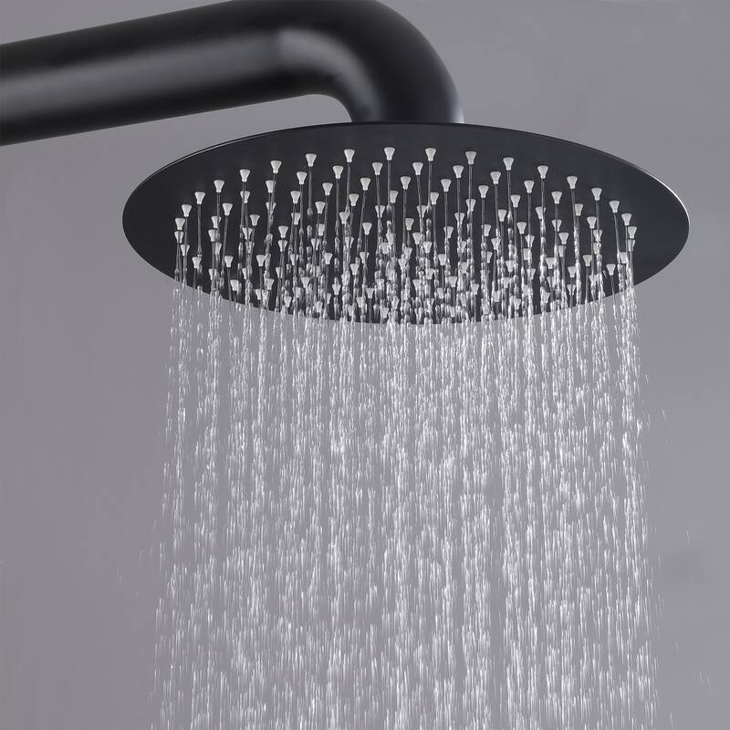 Rbrohant Freestanding Shower System Combo Set, Outdoor Floor Mount Shower Faucets