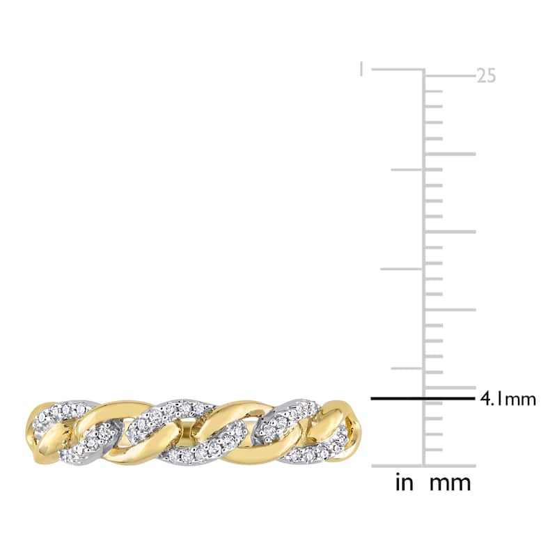 Miadora 1/10ct TDW Diamond Link Ring in 10k Yellow Gold