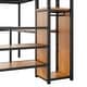 preview thumbnail 7 of 26, Full Size Loft Bed with Storage Staircase and Wardrobe, Modern Metal Loft Bed Frame with Desk, Charging Station and LED Light