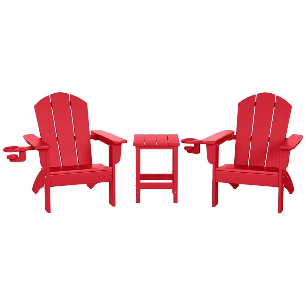 Laguna Kids Outdoor Poly Adirondack Chair with Side Table 3-Piece Set