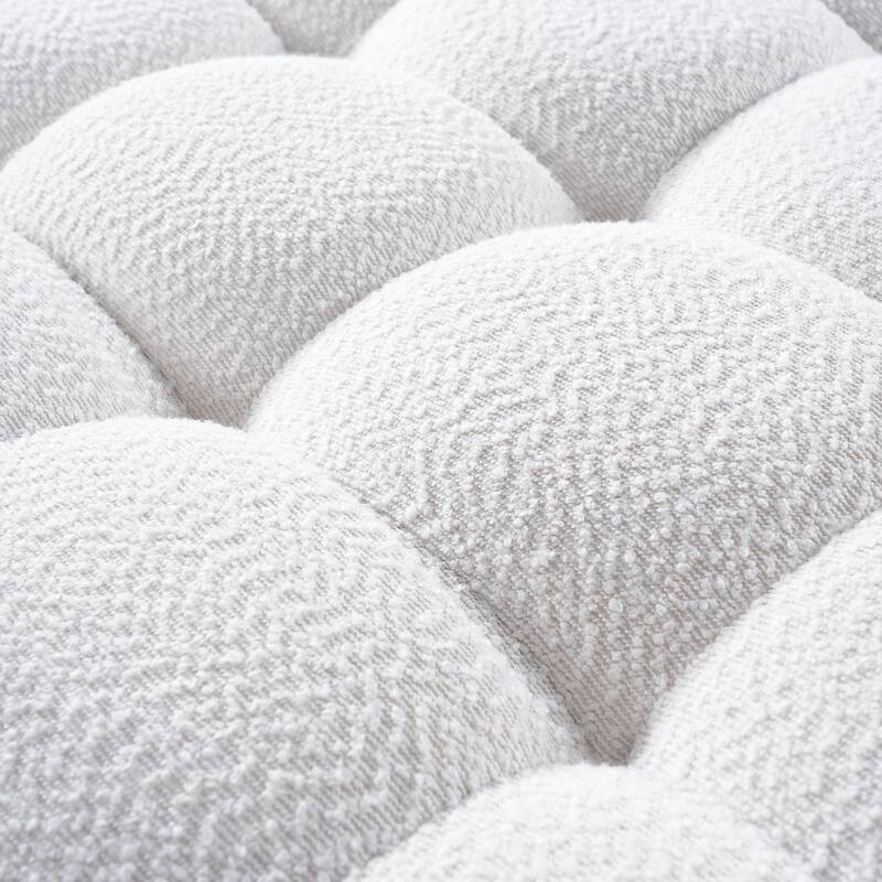 White Boucle Multipurpose Ottoman